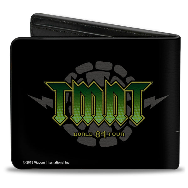 Buckle-Down Bi-Fold Wallet - Classic TMNT Group Pose + TMNT WORLD TOUR 84 Black Green
