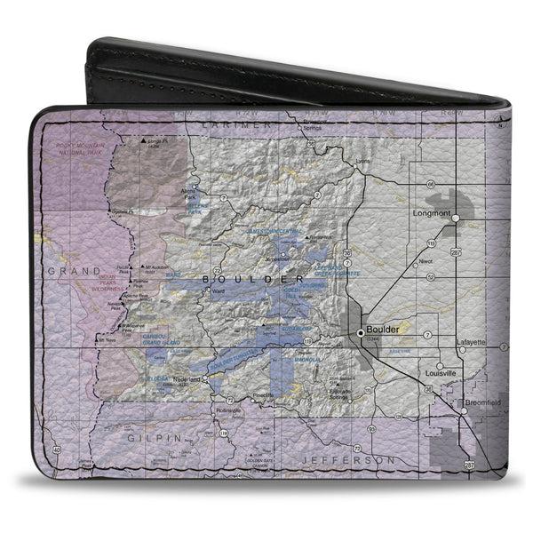 Buckle-Down Bi-Fold Wallet - Colorado Boulder City Map