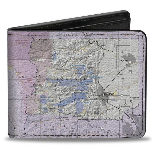 Buckle-Down Bi-Fold Wallet - Colorado Boulder City Map