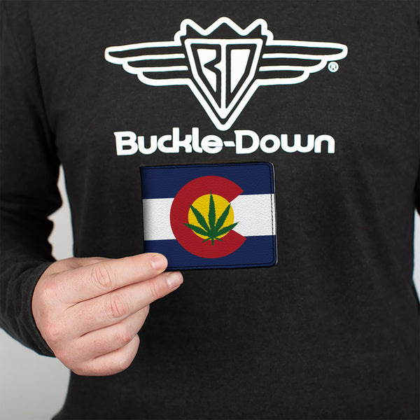 Buckle-Down Bi-Fold Wallet - Colorado Flag Marijuana Leaf