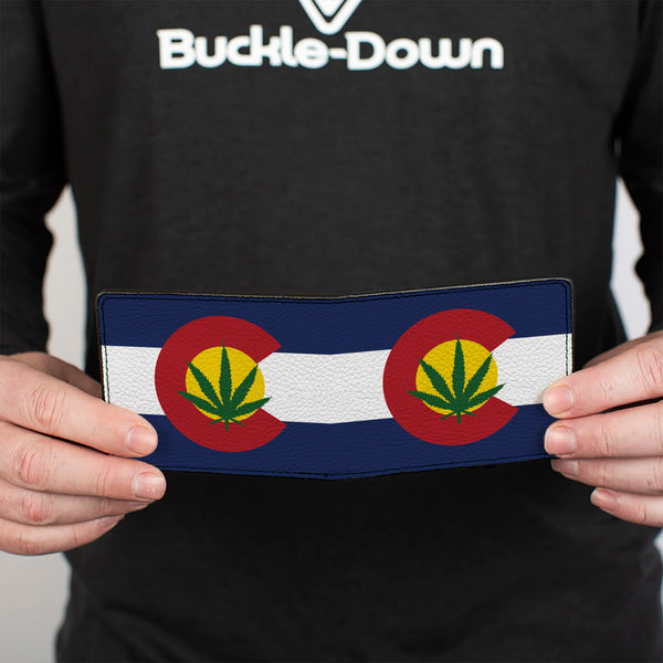 Buckle-Down Bi-Fold Wallet - Colorado Flag Marijuana Leaf