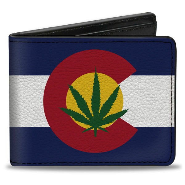 Buckle-Down Bi-Fold Wallet - Colorado Flag Marijuana Leaf