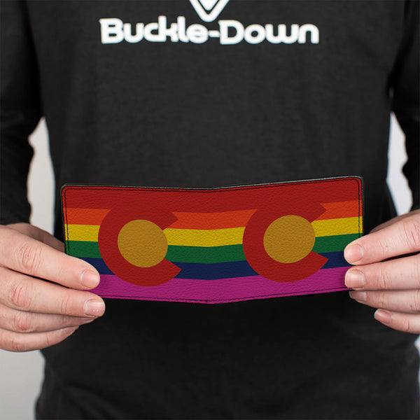 Buckle-Down Bi-Fold Wallet - Colorado Flags2 Pride Vintage