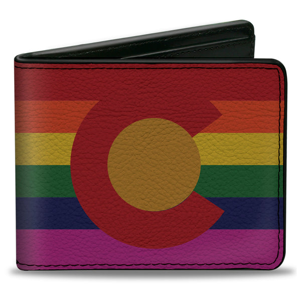 Buckle-Down Bi-Fold Wallet - Colorado Flags2 Pride Vintage