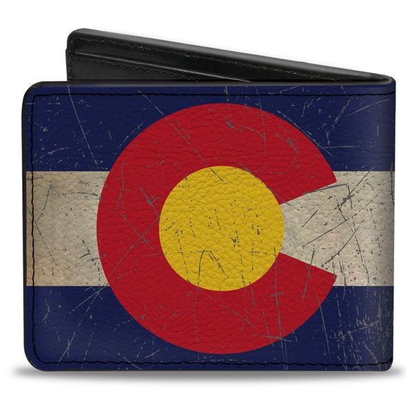 Buckle-Down Bi-Fold Wallet - Colorado Flags2 Repeat Vintage