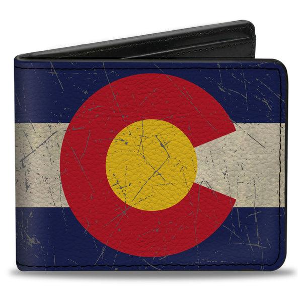 Buckle-Down Bi-Fold Wallet - Colorado Flags2 Repeat Vintage