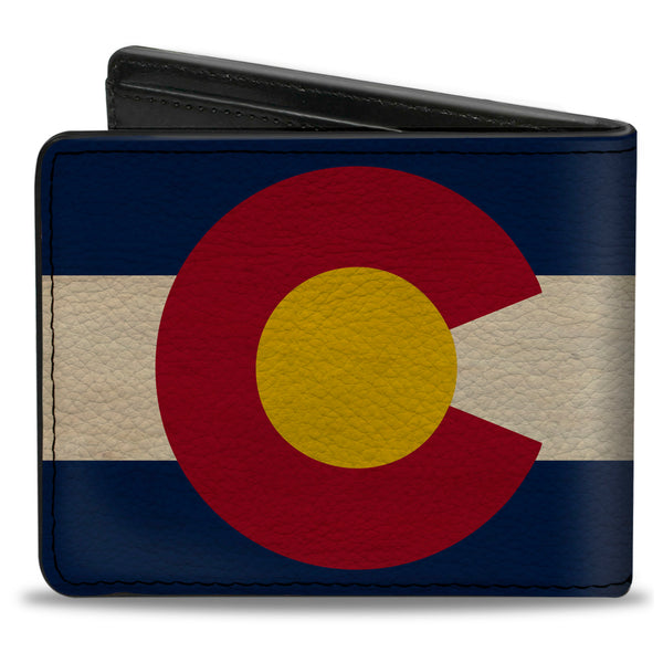 Buckle-Down Bi-Fold Wallet - Colorado Flags2 Repeat Vintage2