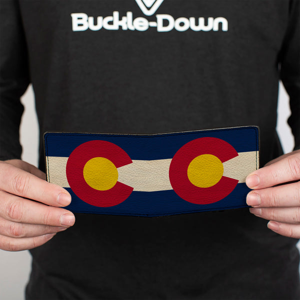 Buckle-Down Bi-Fold Wallet - Colorado Flags2 Repeat Vintage2