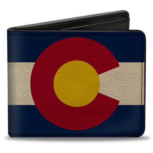 Buckle-Down Bi-Fold Wallet - Colorado Flags2 Repeat Vintage2
