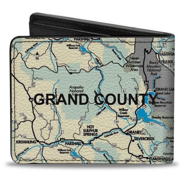 Buckle-Down Bi-Fold Wallet - Colorado Grand County Citites Map