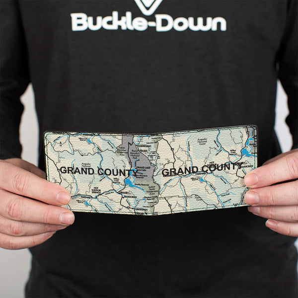 Buckle-Down Bi-Fold Wallet - Colorado Grand County Citites Map