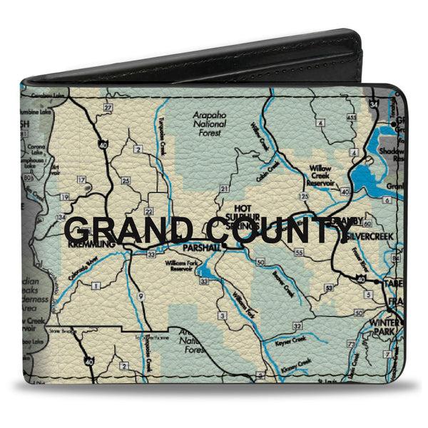 Buckle-Down Bi-Fold Wallet - Colorado Grand County Citites Map
