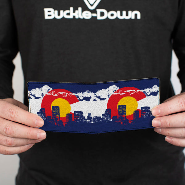 Buckle-Down Bi-Fold Wallet - Colorado Skyline Mountains