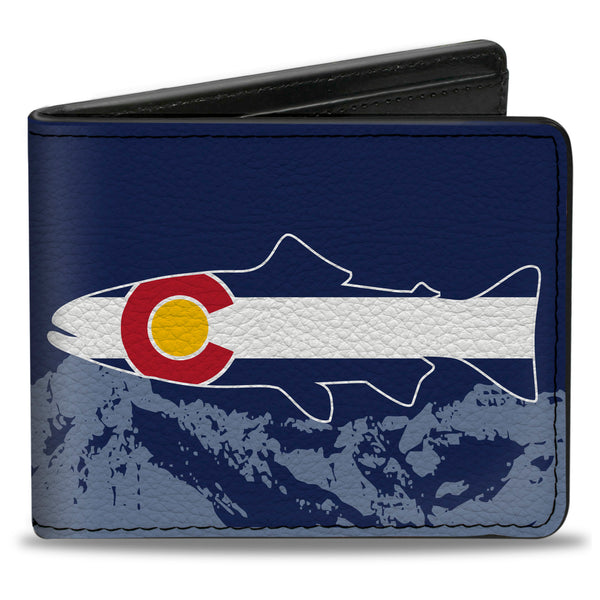 Buckle-Down Bi-Fold Wallet - Colorado Trout Flag Blue White Red Yellow