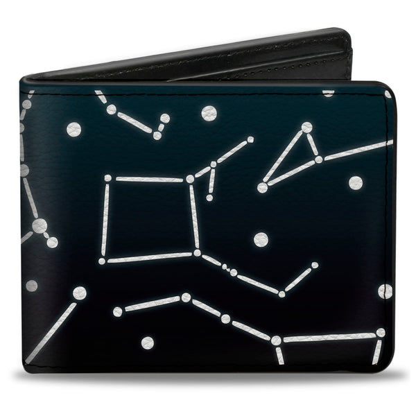Buckle-Down Bi-Fold Wallet - Constellations Scattered Midnight Blue White