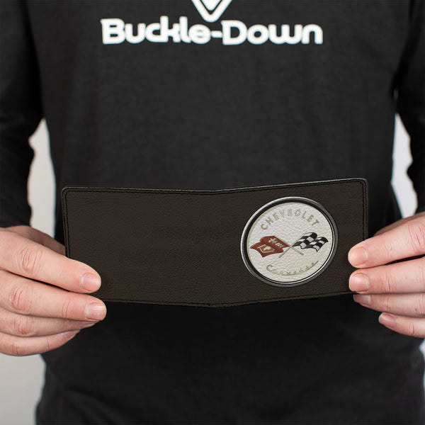 Buckle-Down Bi-Fold Wallet - CORVETTE '56 SS Bumper + Corvette C1 Emblem Grays