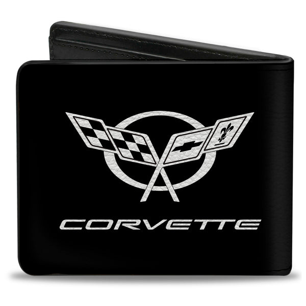 Buckle-Down Bi-Fold Wallet - Corvette Black Silver CENTERED