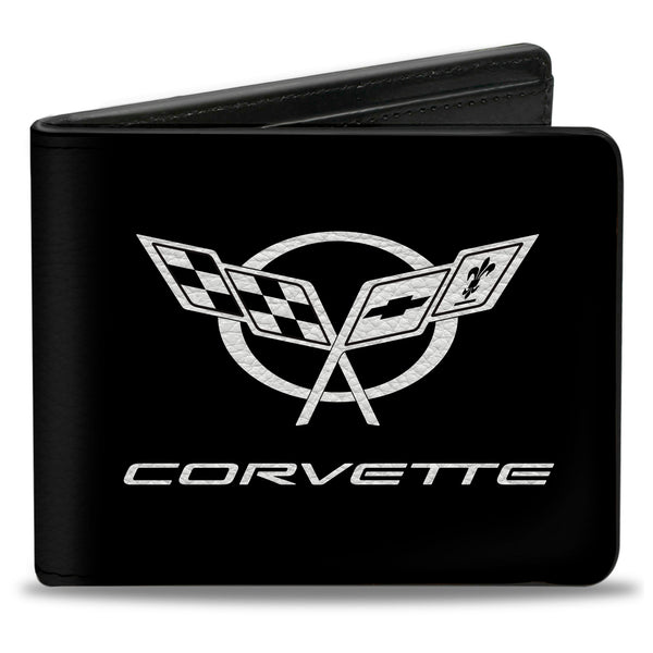 Buckle-Down Bi-Fold Wallet - Corvette Black Silver CENTERED