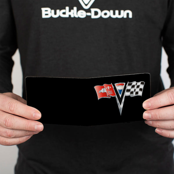 Buckle-Down Bi-Fold Wallet - Corvette Stingray C2 Emblem Black
