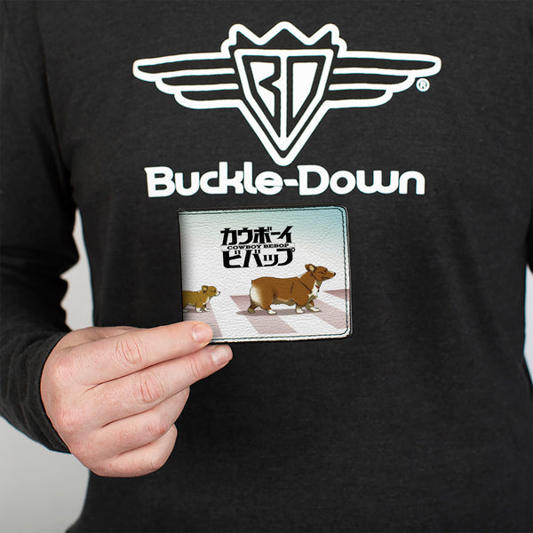 Buckle-Down Bi-Fold Wallet - COWBOY BEBOP Ein With Family Pose And Title Logo Blue Fade