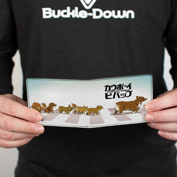 Buckle-Down Bi-Fold Wallet - COWBOY BEBOP Ein With Family Pose And Title Logo Blue Fade