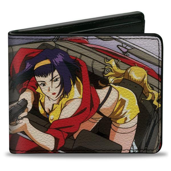 Buckle-Down Bi-Fold Wallet - COWBOY BEBOP Faye Valentine Shooting Scene and Title Logo