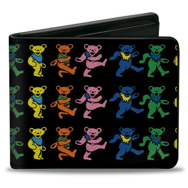 Buckle-Down Bi-Fold Wallet - Dancing Bears Black Multi Color
