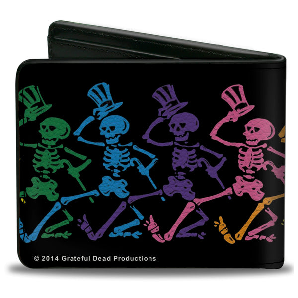 Buckle-Down Bi-Fold Wallet - Dancing Skeletons Black Multi Color