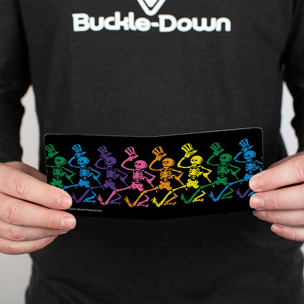Buckle-Down Bi-Fold Wallet - Dancing Skeletons Black Multi Color