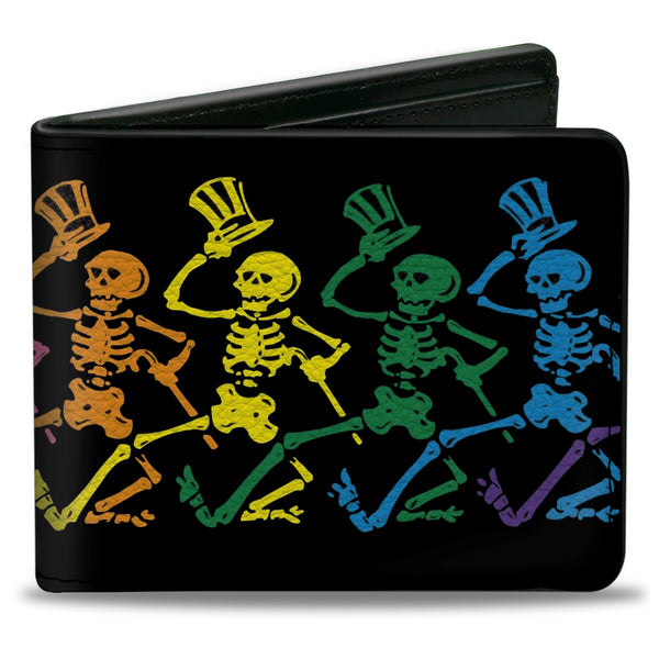 Buckle-Down Bi-Fold Wallet - Dancing Skeletons Black Multi Color