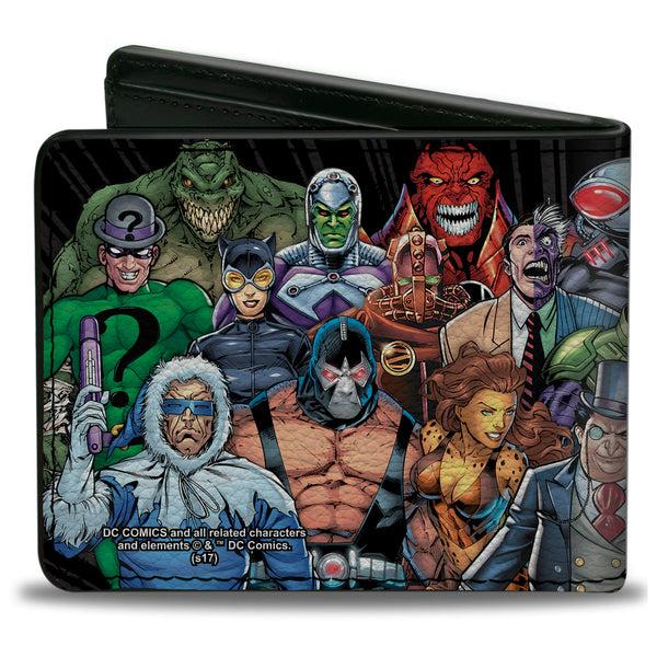 Buckle-Down Bi-Fold Wallet - DC 23-Villains Group Pose Black Gray