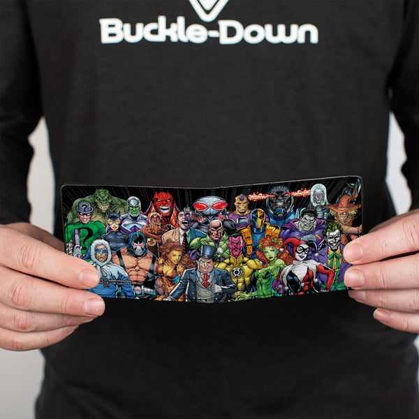 Buckle-Down Bi-Fold Wallet - DC 23-Villains Group Pose Black Gray