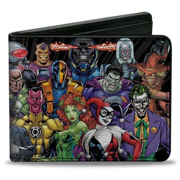 Buckle-Down Bi-Fold Wallet - DC 23-Villains Group Pose Black Gray