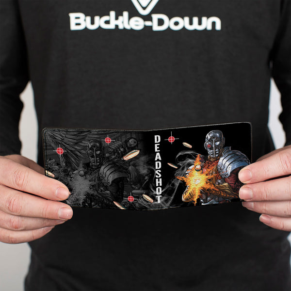 Buckle-Down Bi-Fold Wallet - DEADSHOT JLA Issue #7 1 Point And Shoot Cover Pose Targets Bullets