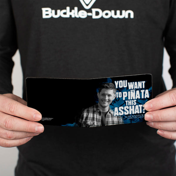 Buckle-Down Bi-Fold Wallet - Dean Pose3 YOU WANT TO PINATA THIS ASSHAT? Black Blues Grays White