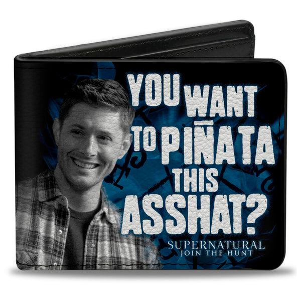 Buckle-Down Bi-Fold Wallet - Dean Pose3 YOU WANT TO PINATA THIS ASSHAT? Black Blues Grays White