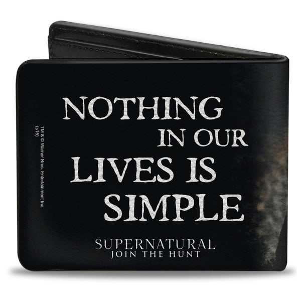 Buckle-Down Bi-Fold Wallet - Dean Sam & Castiel Group + NOTHING IN OUR LIVES IS SIMPLE-SUPERNATURAL