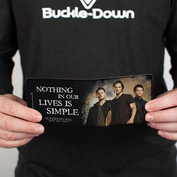 Buckle-Down Bi-Fold Wallet - Dean Sam & Castiel Group + NOTHING IN OUR LIVES IS SIMPLE-SUPERNATURAL