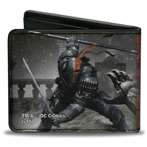 Buckle-Down Bi-Fold Wallet - DEATHSTROKE Arkham Origins Action Pose Snow Grays Red