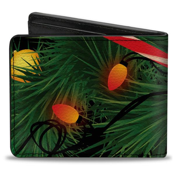 Buckle-Down Bi-Fold Wallet - Decorated Tree2 W Bows Lights Candy Canes