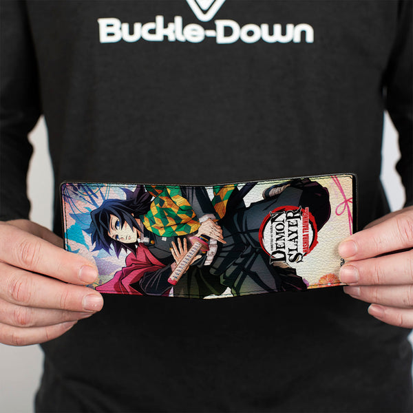 Buckle-Down Bi-Fold Wallet - DEMON SLAYER Giyu Tomioka Sword Pose And Title Logo