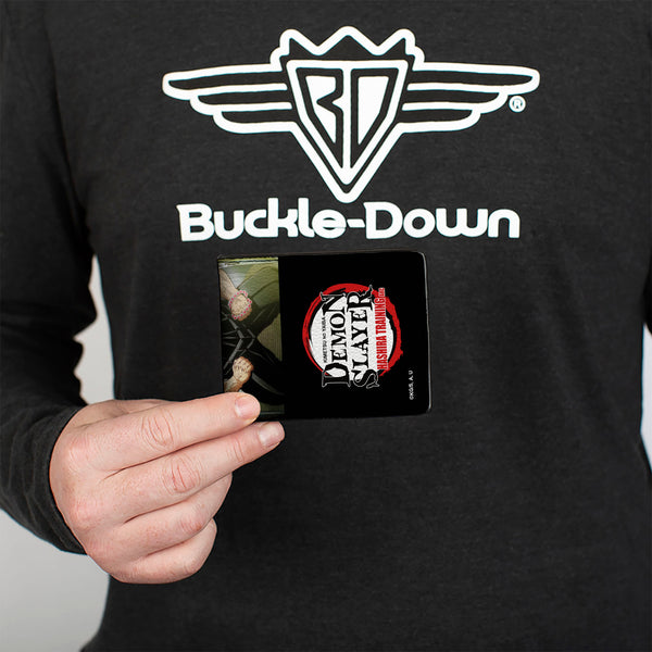 Buckle-Down Bi-Fold Wallet - DEMON SLAYER Hashira Group Pose And Title Logo