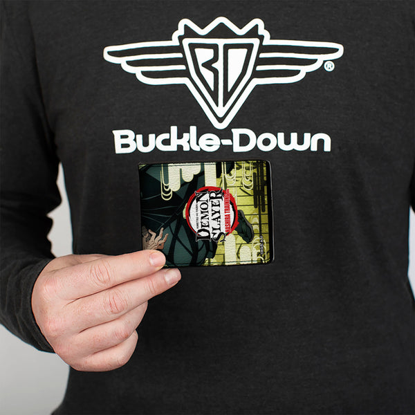 Buckle-Down Bi-Fold Wallet - DEMON SLAYER Sanemi Shinazugawa Sword Pose And Title Logo