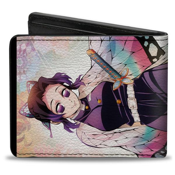 Buckle-Down Bi-Fold Wallet - DEMON SLAYER Shinobu Kocho Butterfly Pose And Title Logo