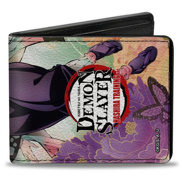 Buckle-Down Bi-Fold Wallet - DEMON SLAYER Shinobu Kocho Butterfly Pose And Title Logo