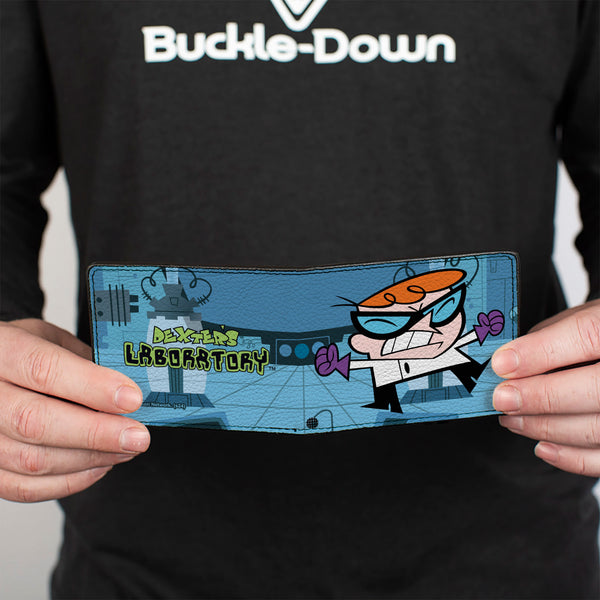 Buckle-Down Bi-Fold Wallet - DEXTER'S LABORATORY Angry Pose And Title Logo Blues