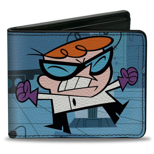 Buckle-Down Bi-Fold Wallet - DEXTER'S LABORATORY Angry Pose and Title Logo Blues