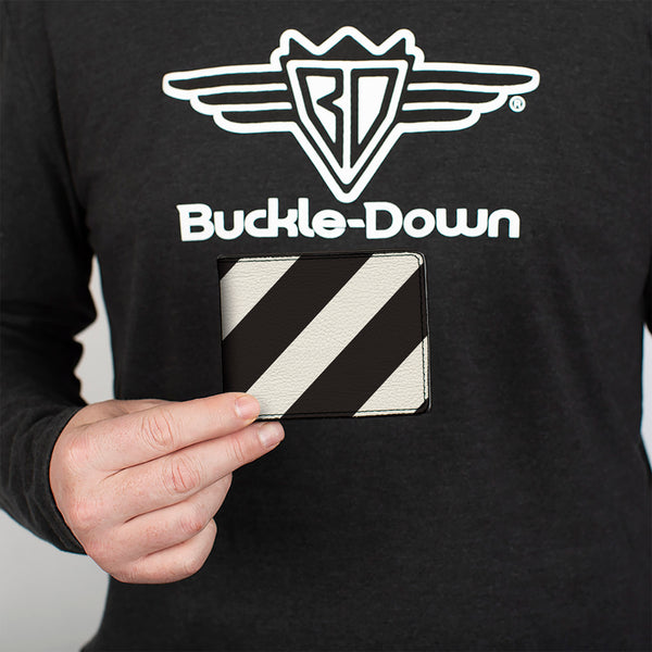 Buckle-Down Bi-Fold Wallet - Diagonal Stripes6 White Black