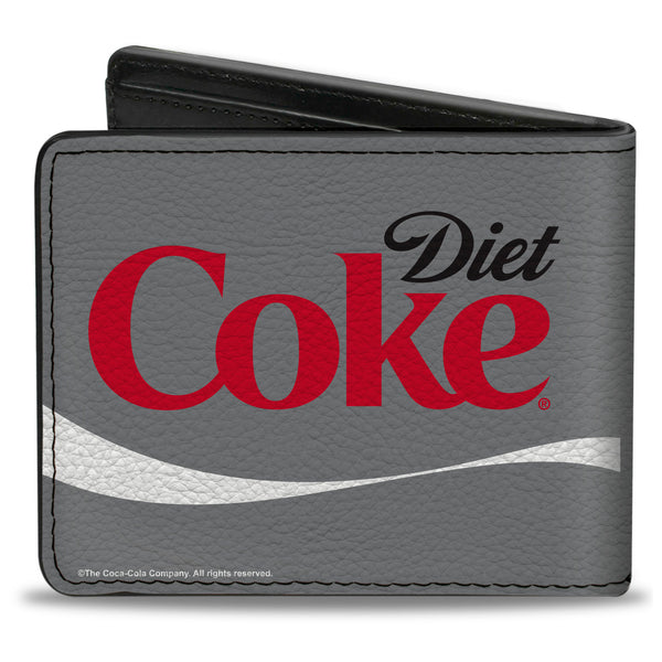 Buckle-Down Bi-Fold Wallet - DIET COKE Ribbon Logo Gray/Black/Red/White