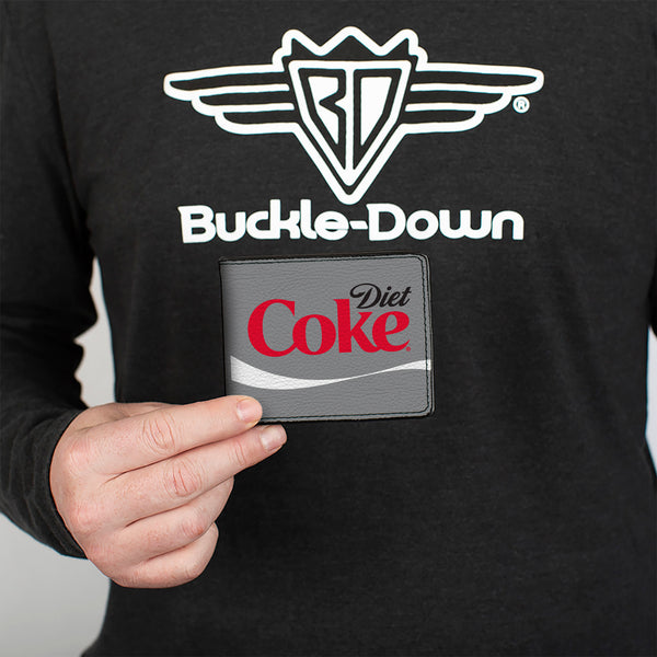 Buckle-Down Bi-Fold Wallet - DIET COKE Ribbon Logo Gray/Black/Red/White